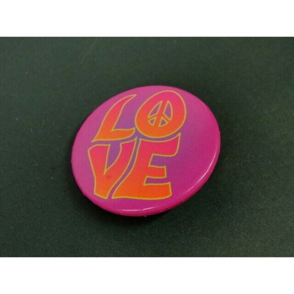 Love Peace Sign Hippie Badge Button Pinback Vintage Collectable - Picture 5 of 5